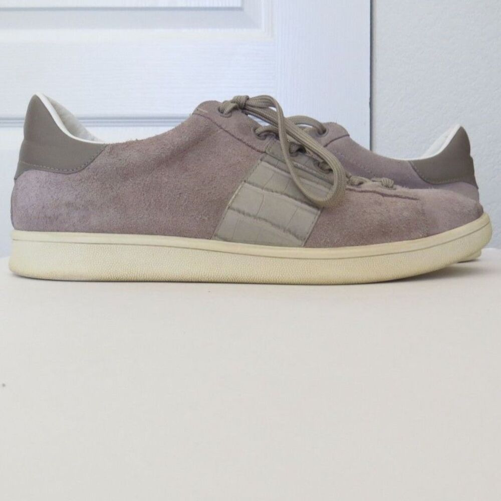 Sam Edelman Marquette Suede Low Top Sneakers Taupe 9 GUC